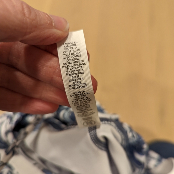 Floral Blue and White Athletic Romper - Picture 2 of 9